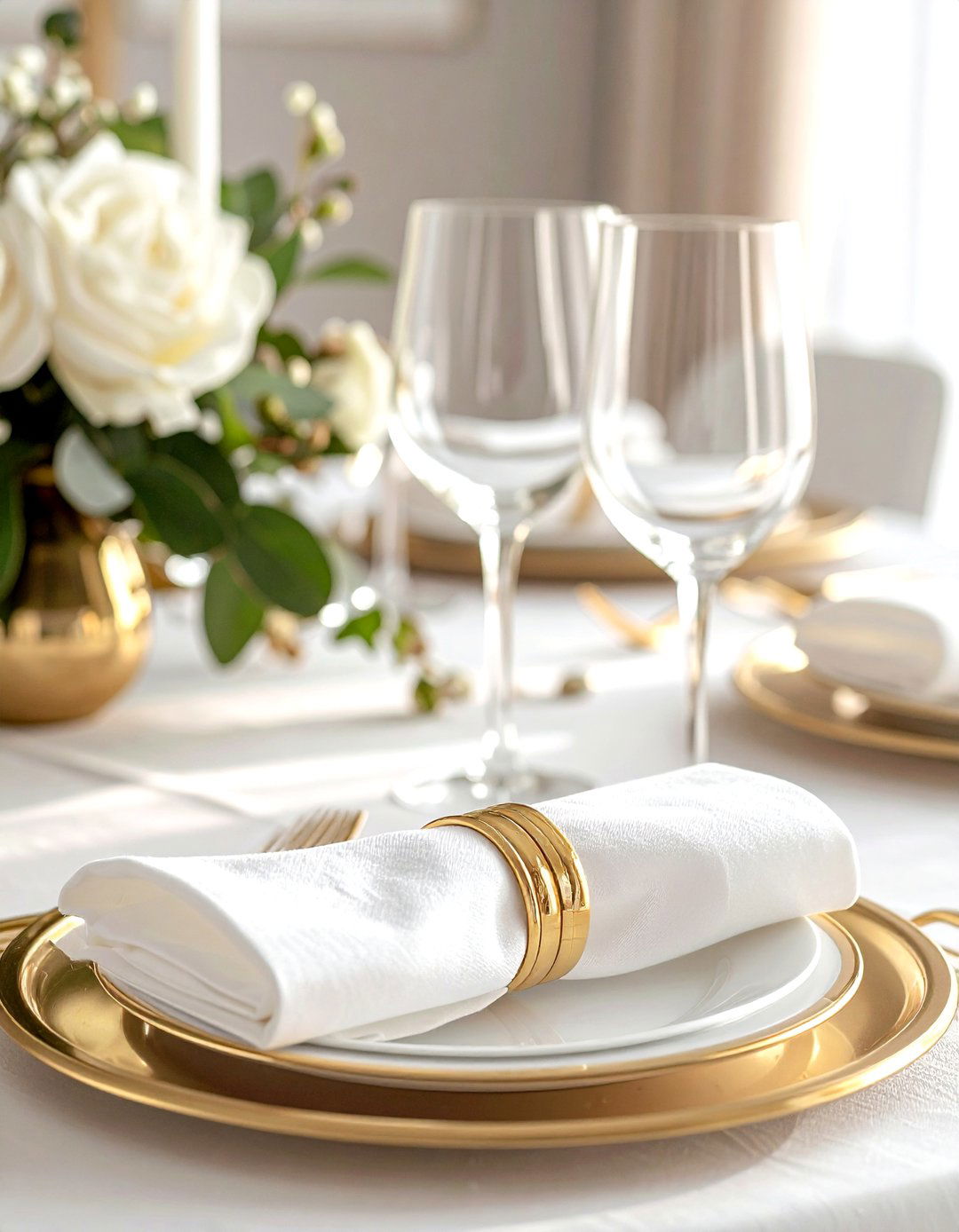 Gold Napkin Ring Dining - 30 gold accent decor ideas
