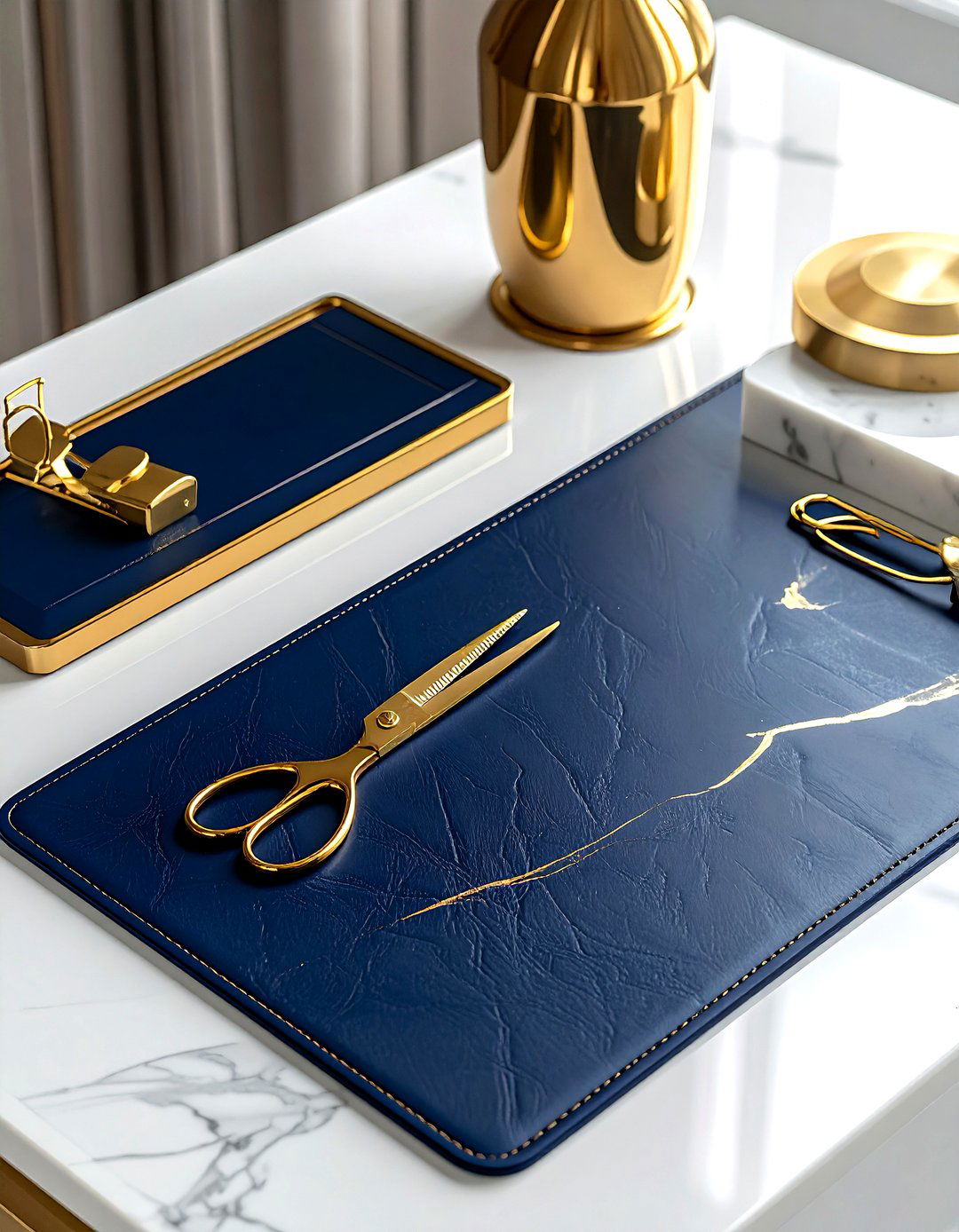 Gold Office Supplies - 30 desk decor ideas