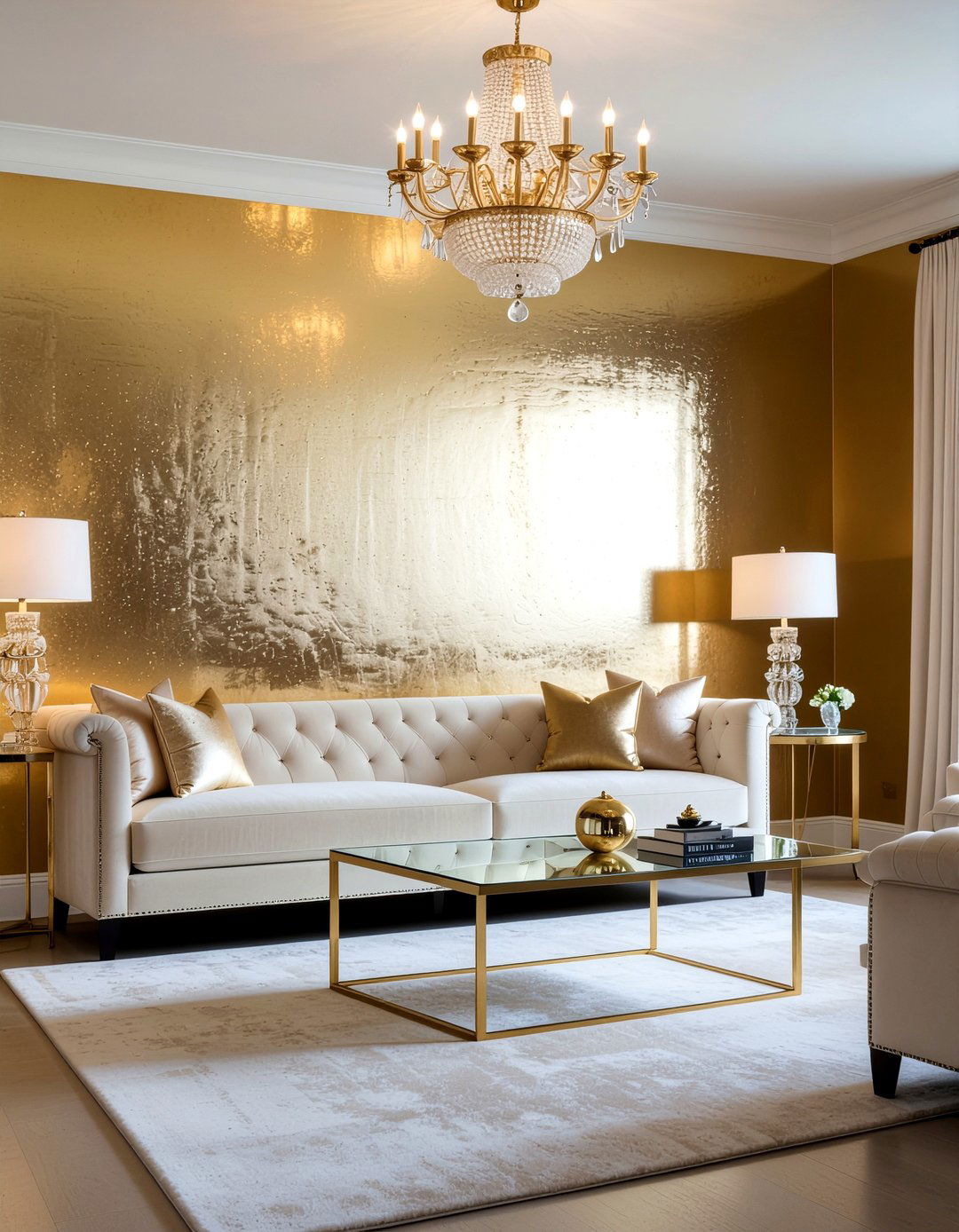Gold Ombre Wall - 30 living room ombre wall ideas
