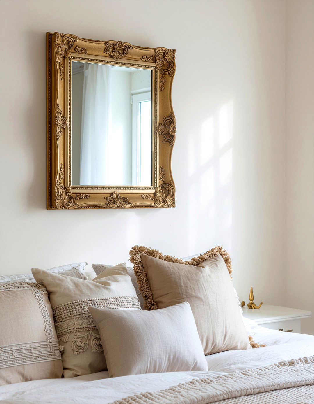 Gold Ornate Mirror - 30 light academia bedroom ideas