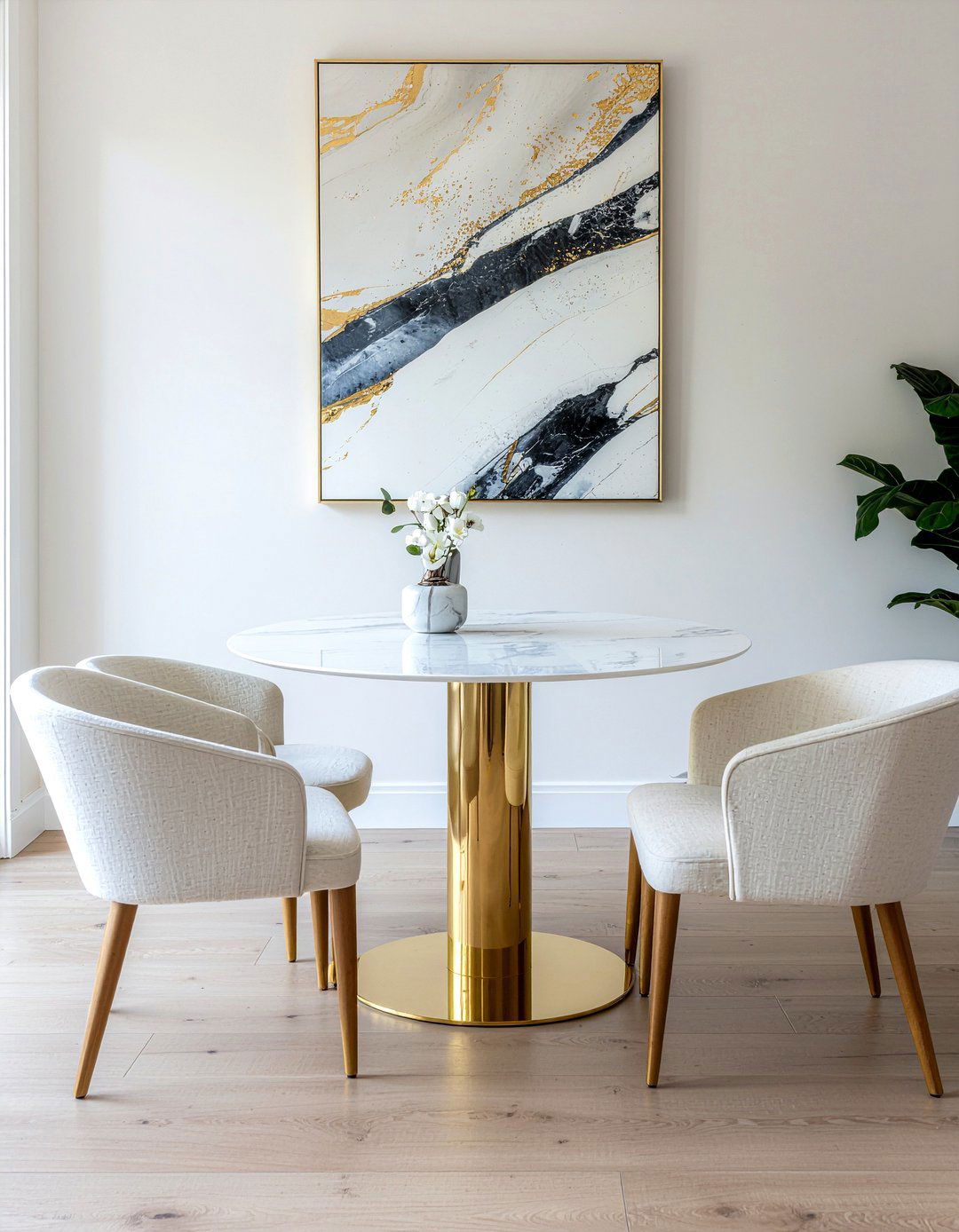 Gold Pedestal Dining Table - 30 gold accent dining room ideas