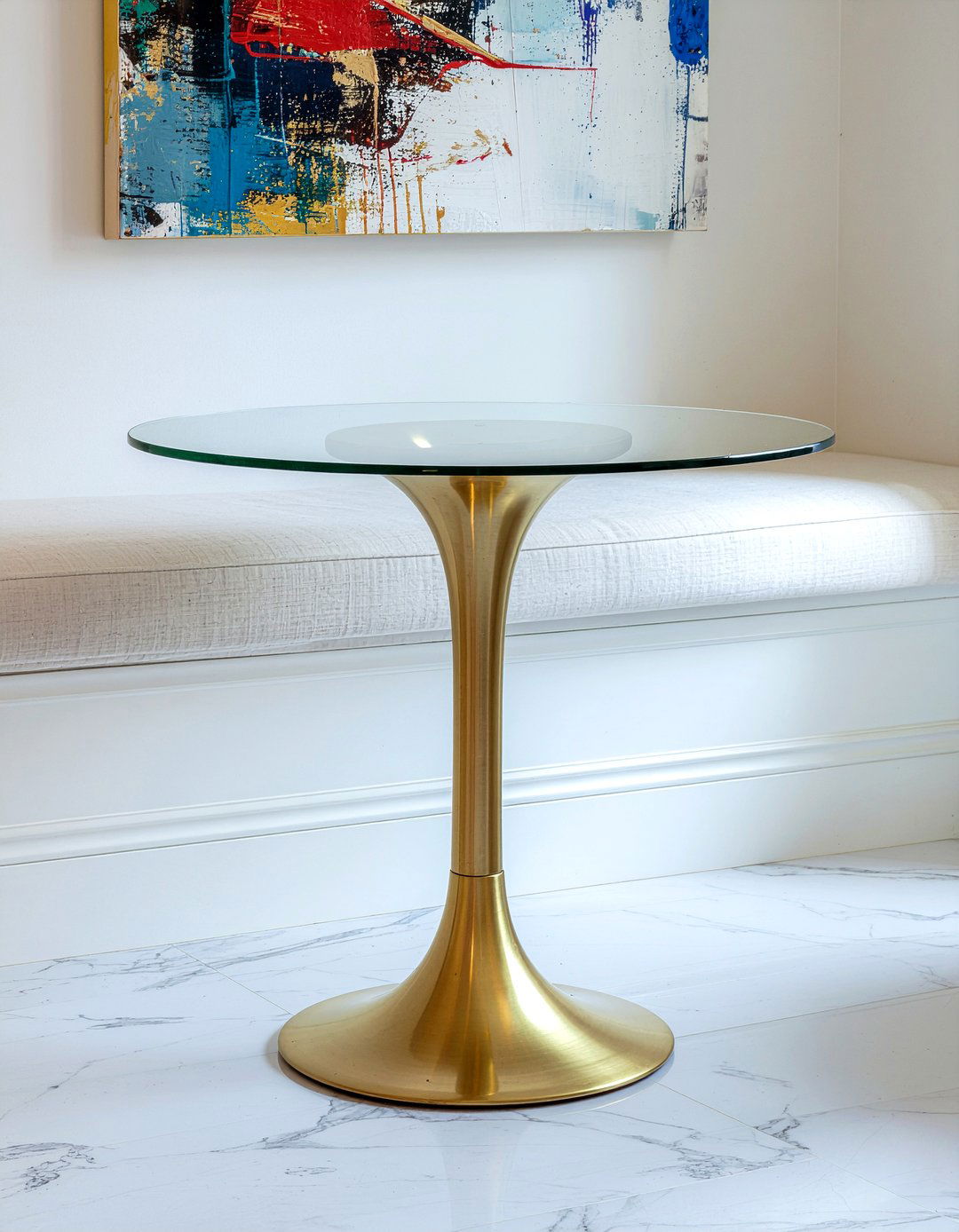 Gold Pedestal Table - 30 gold dining room ideas