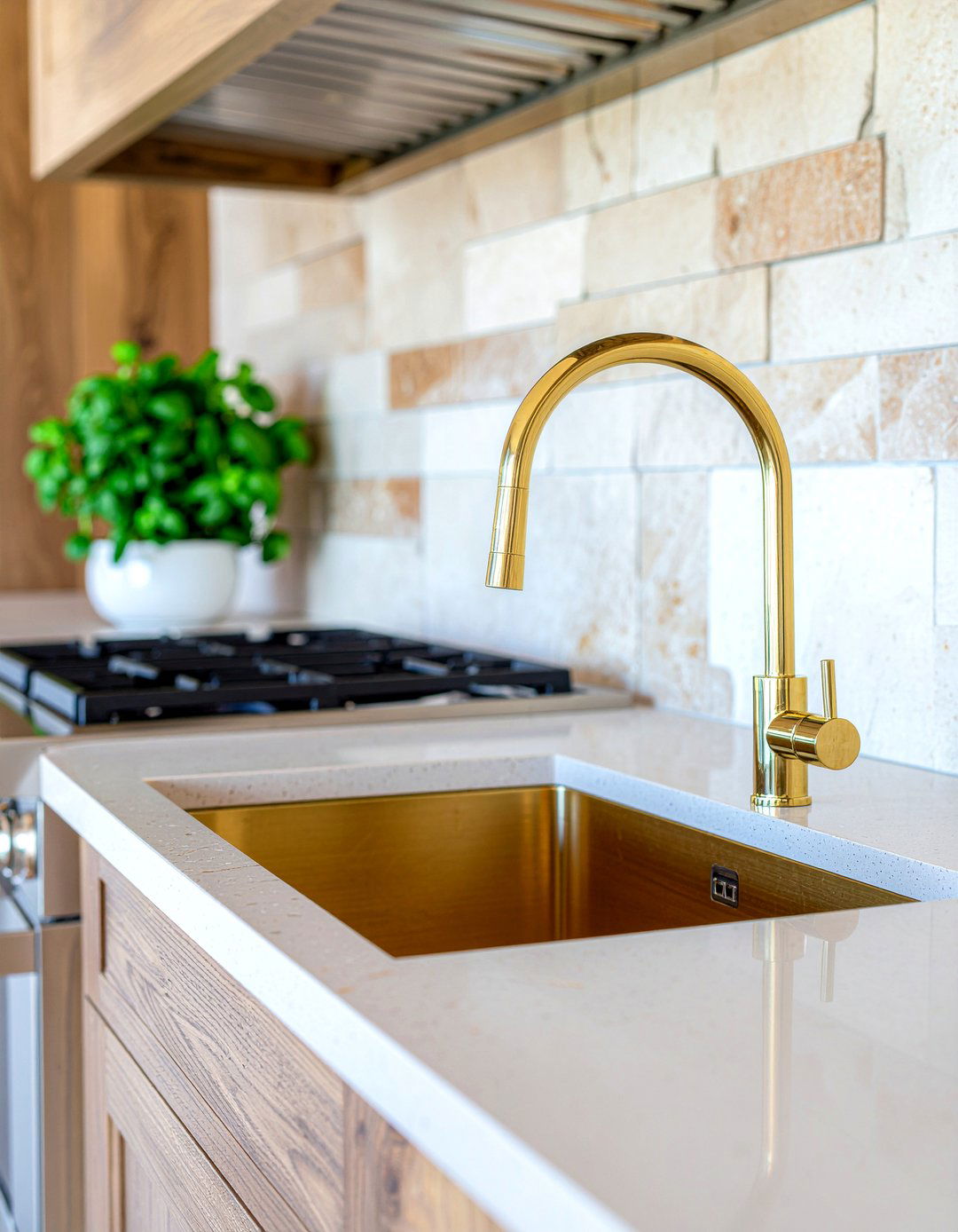 Gold Pot Filler Over Stove - 30 gold kitchen faucet ideas