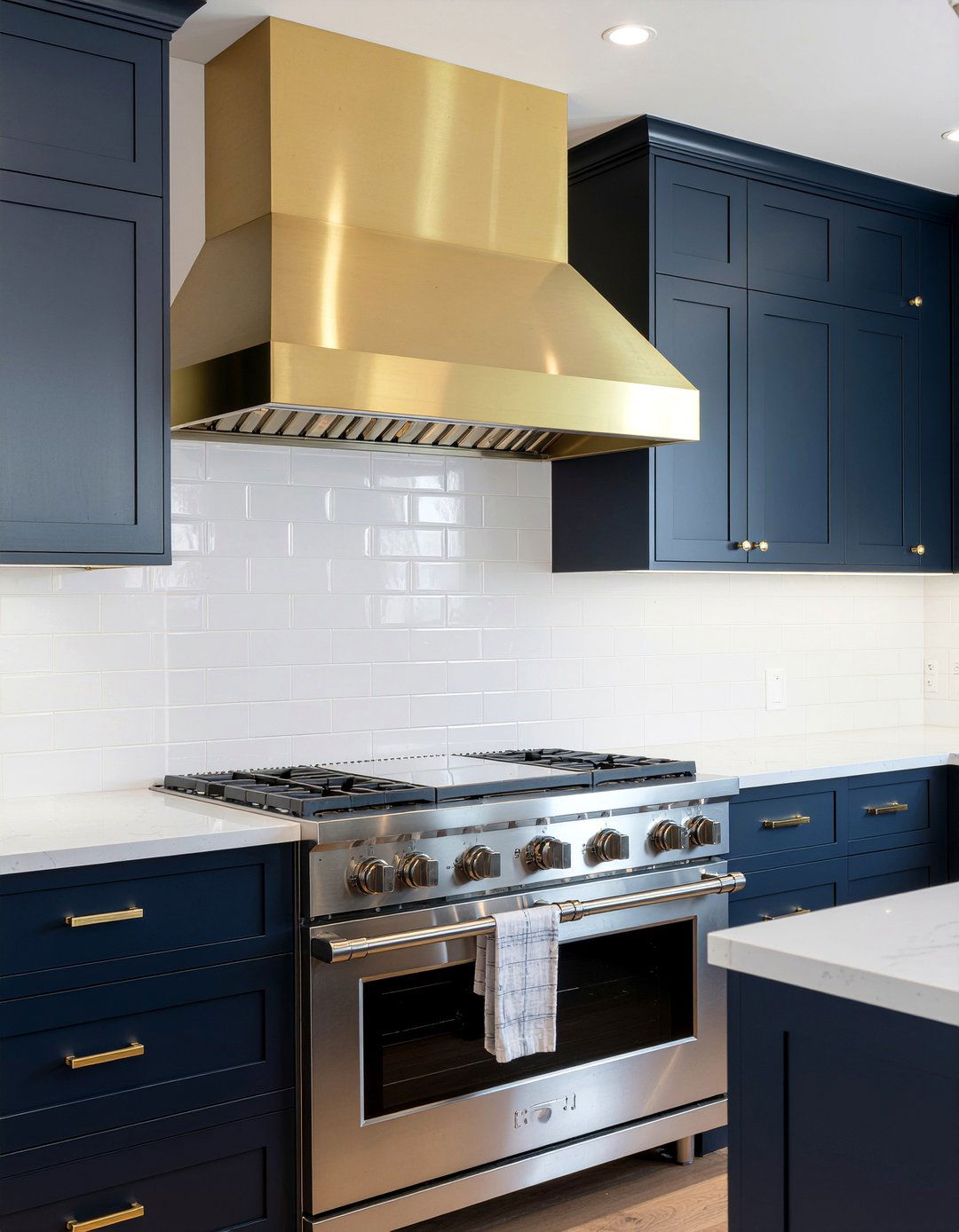 Gold Range Hood - 30 range hood kitchen ideas