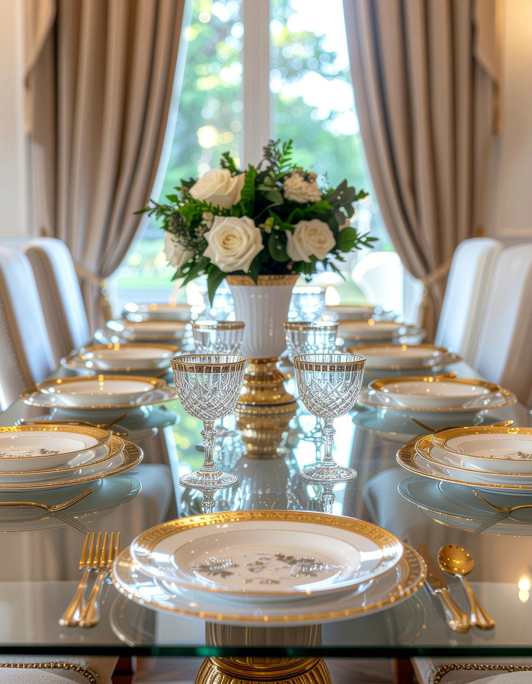 Gold Rimmed Dishes - 30 dinnerware dining room ideas