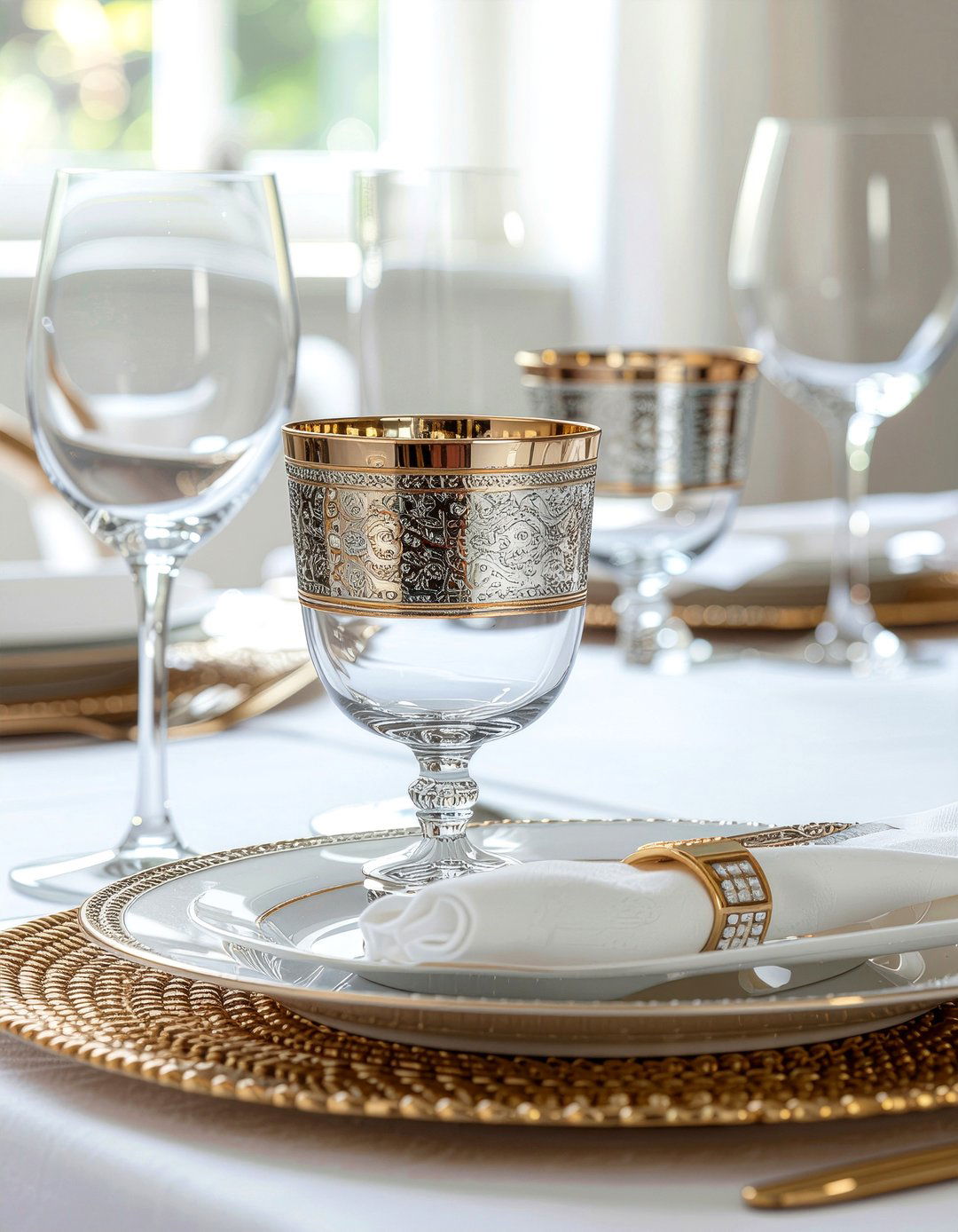 Gold Rimmed Glassware - 30 gold dining room ideas