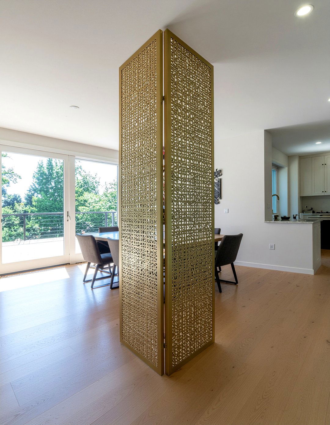 Gold Room Divider - 30 gold dining room ideas