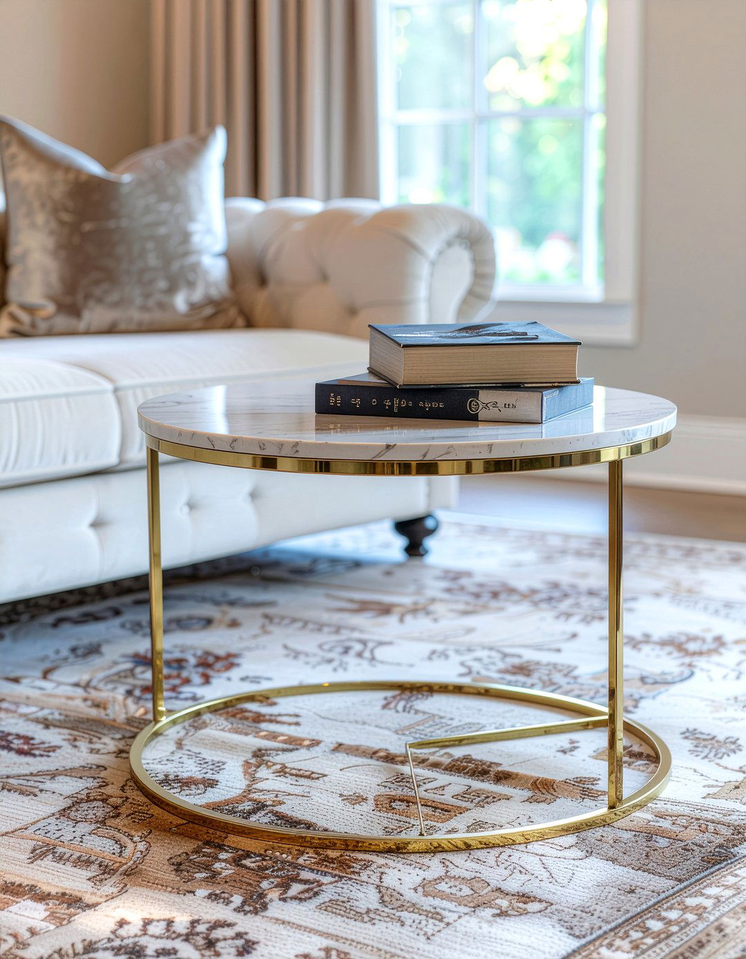 Gold Round Coffee Table - 30 living room metal coffee tables
