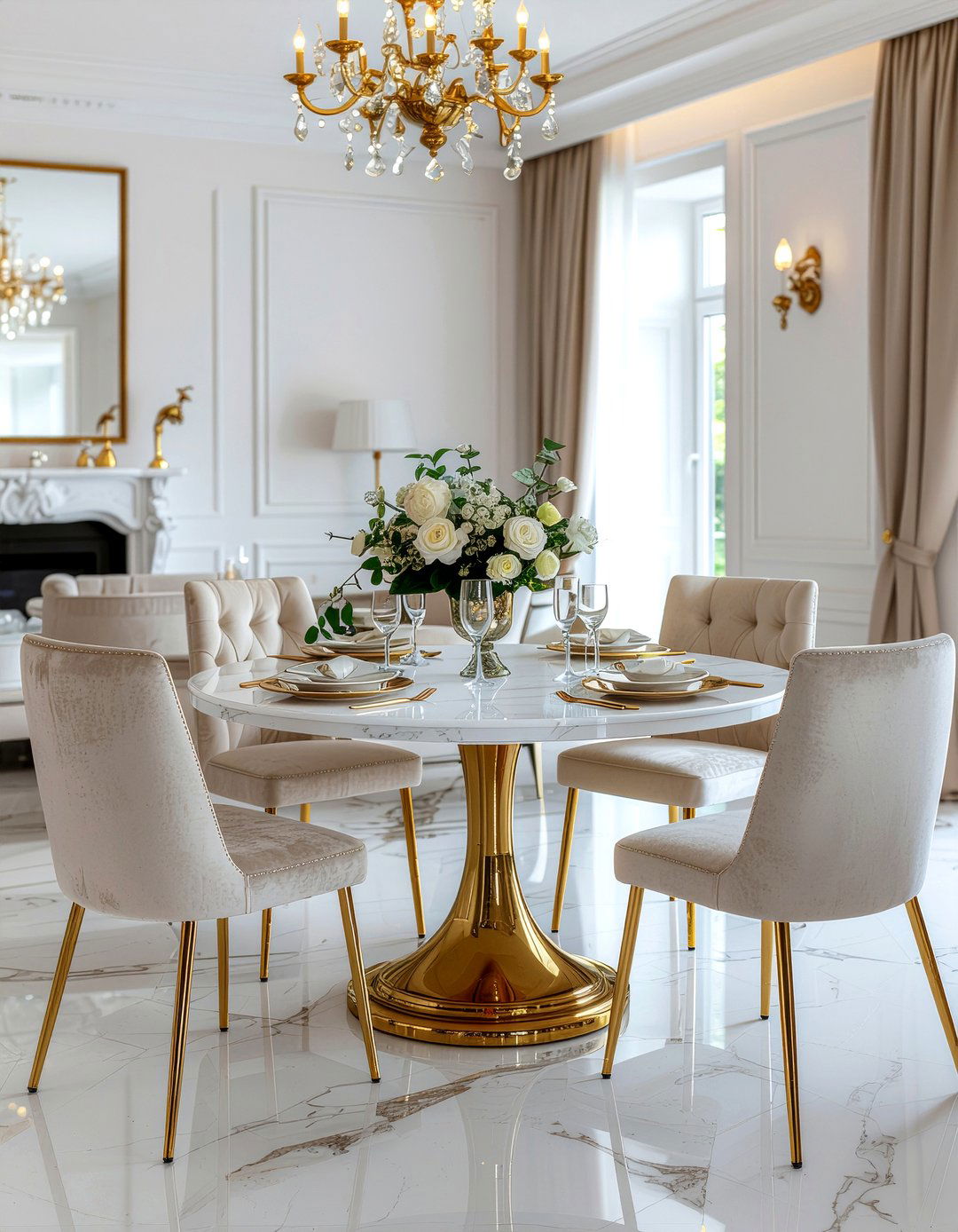 Gold Round Dining Table - 30 round dining table ideas