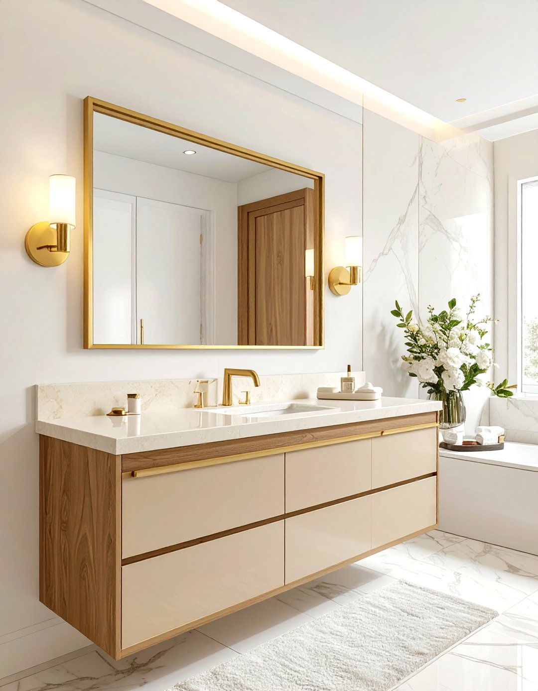 Gold Sconce Bathroom Mirror - 30 bathroom lamp ideas