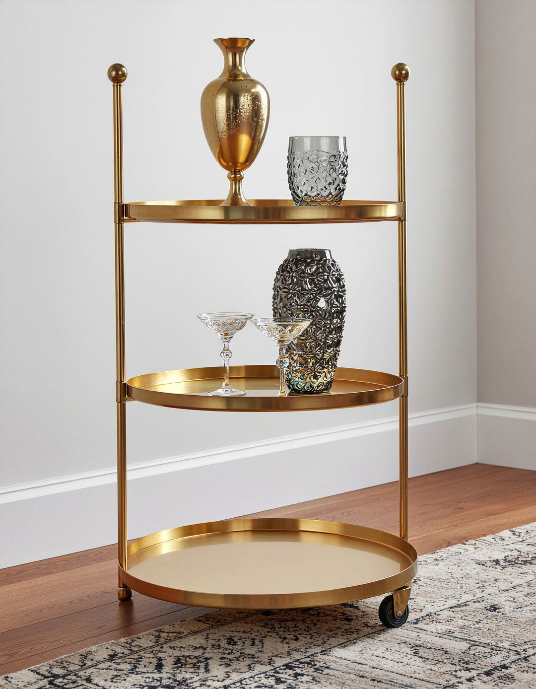 Gold Serving Cart Dining Room - 30 gold accent dining room ideas