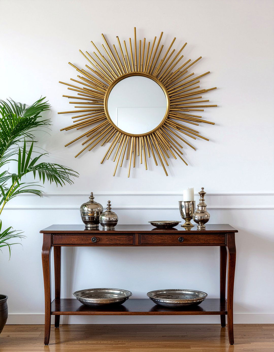 Gold Sunburst Mirror - 30 Peruvian dining room ideas