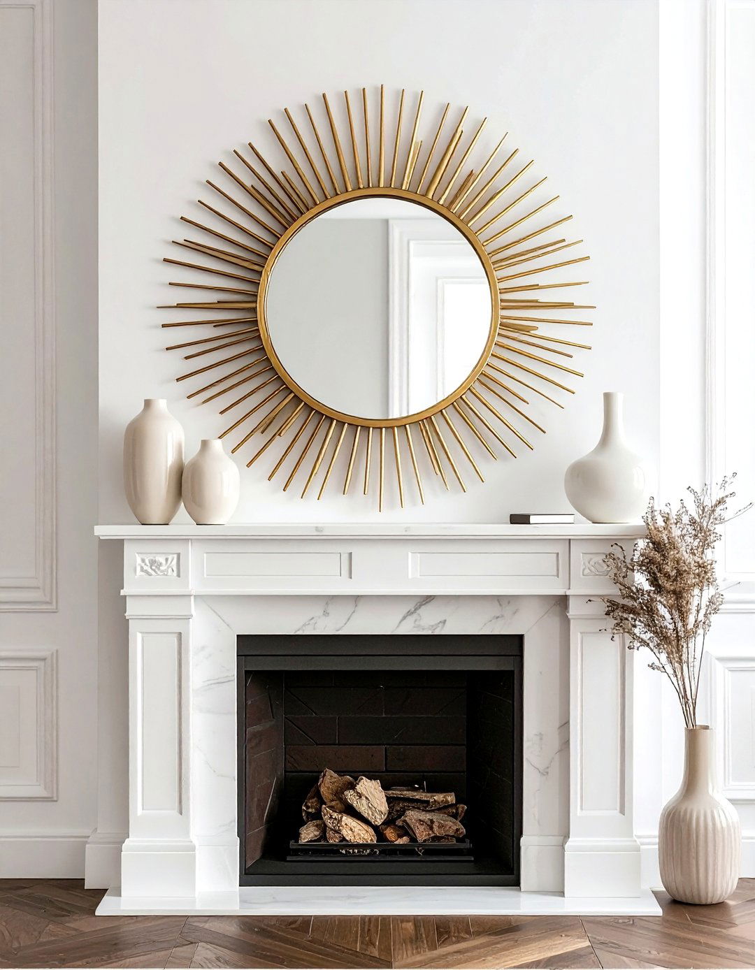 Gold Sunburst Wall Mirror - 30 mirror wall decor ideas