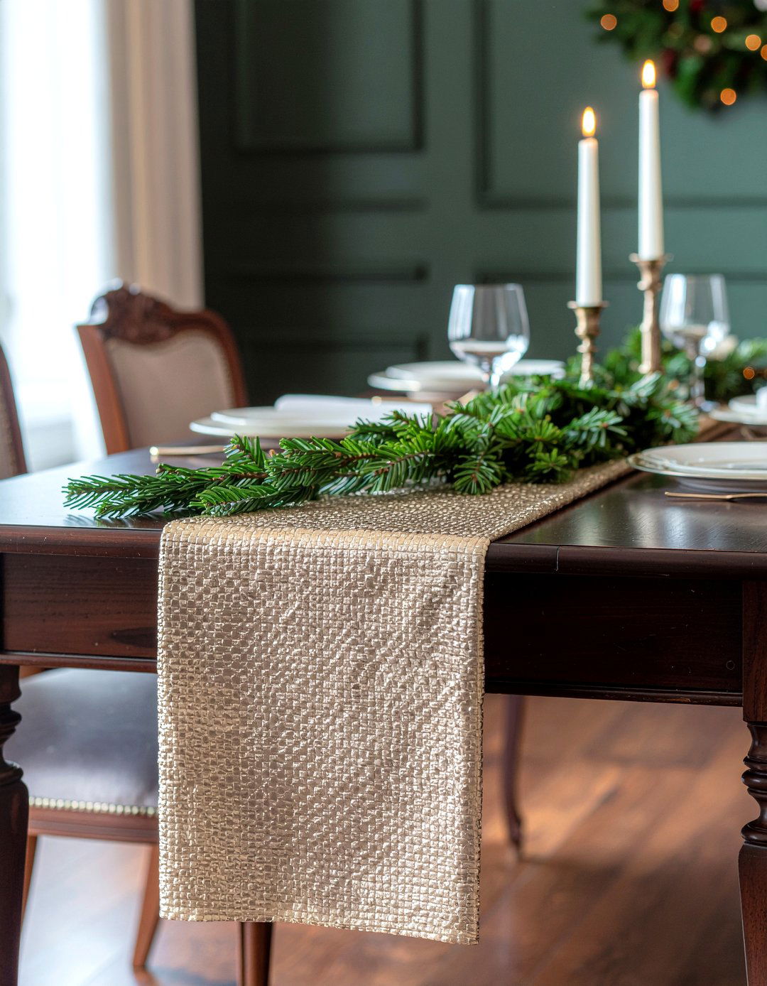 Gold Table Runner - 30 gold dining room ideas