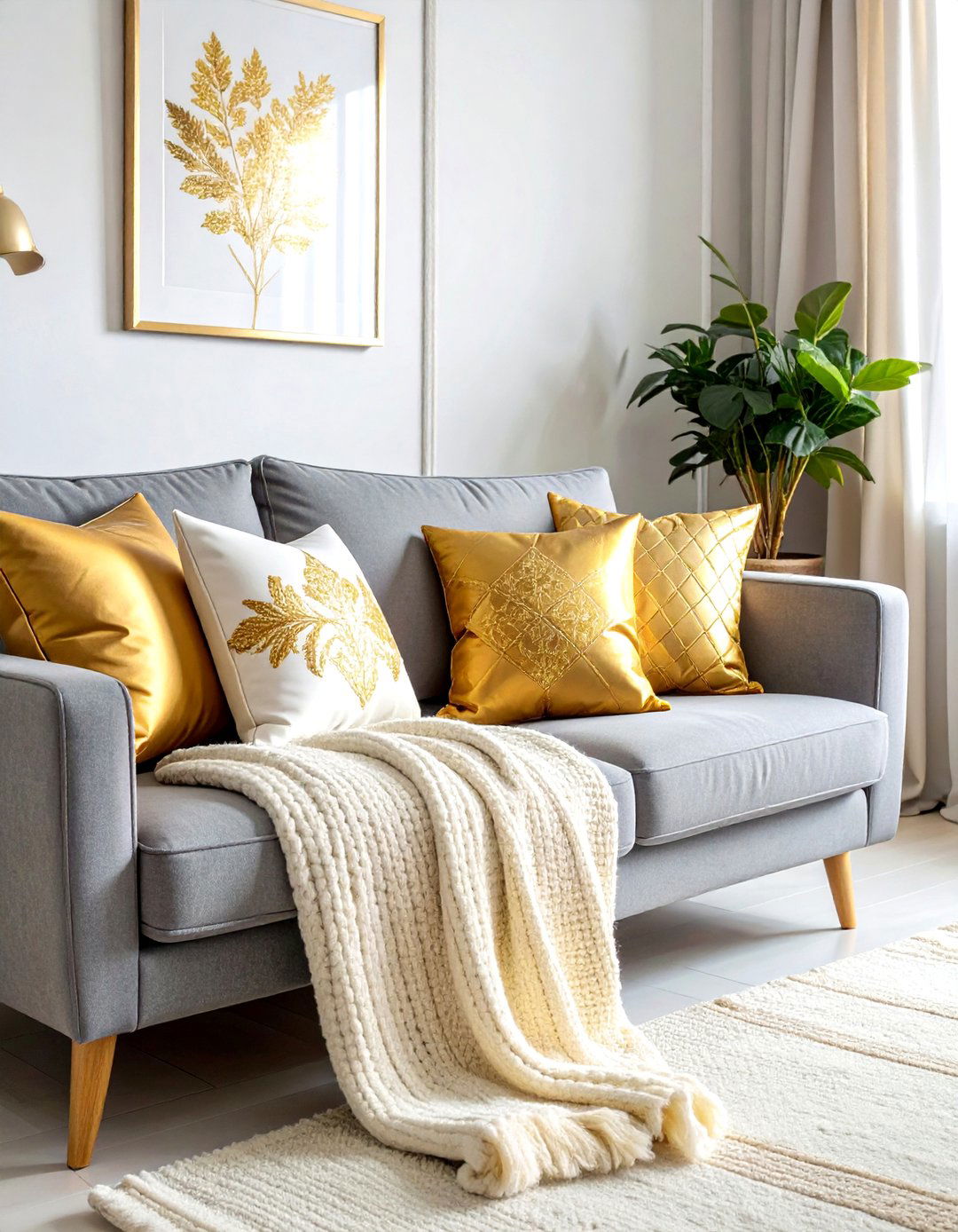 Gold Throw Pillow Sofa - 30 gold accent decor ideas