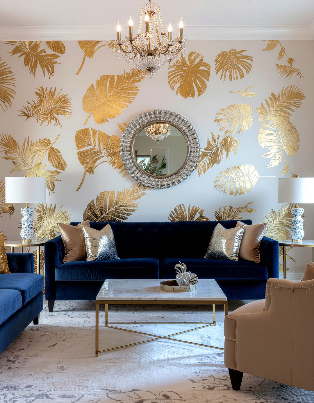 Gold Tropical Wallpaper - 30 living room tropical wallpapers