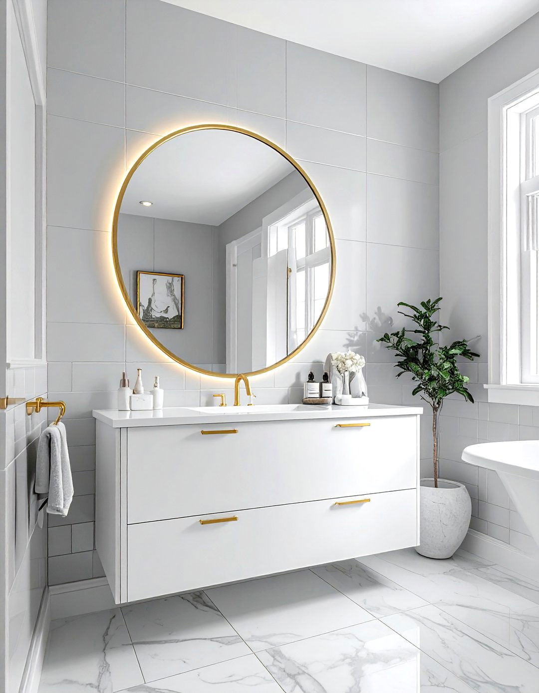 Gold Vanity Mirror Bathroom - 30 gold accent decor ideas