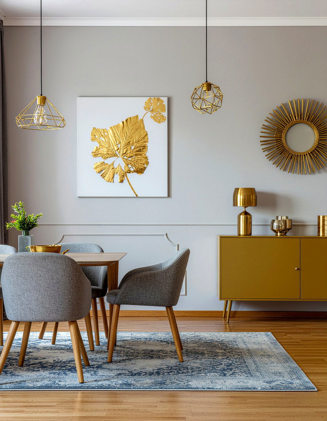 Gold Wall Decor Dining Room - 30 gold accent dining room ideas