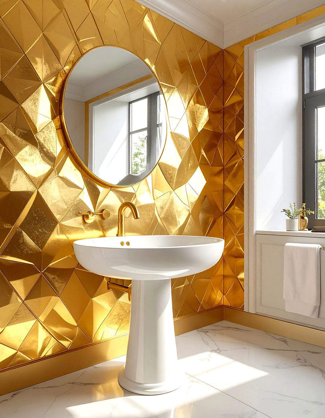Gold Wallpaper Accent - 30 gold decor ideas