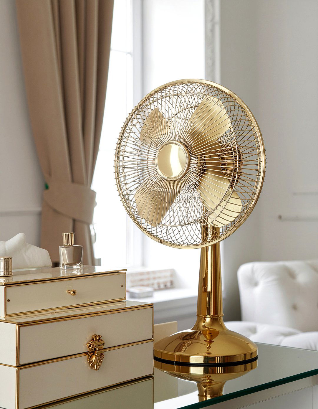 Gold accent desk fan - 30 bedroom desk fans