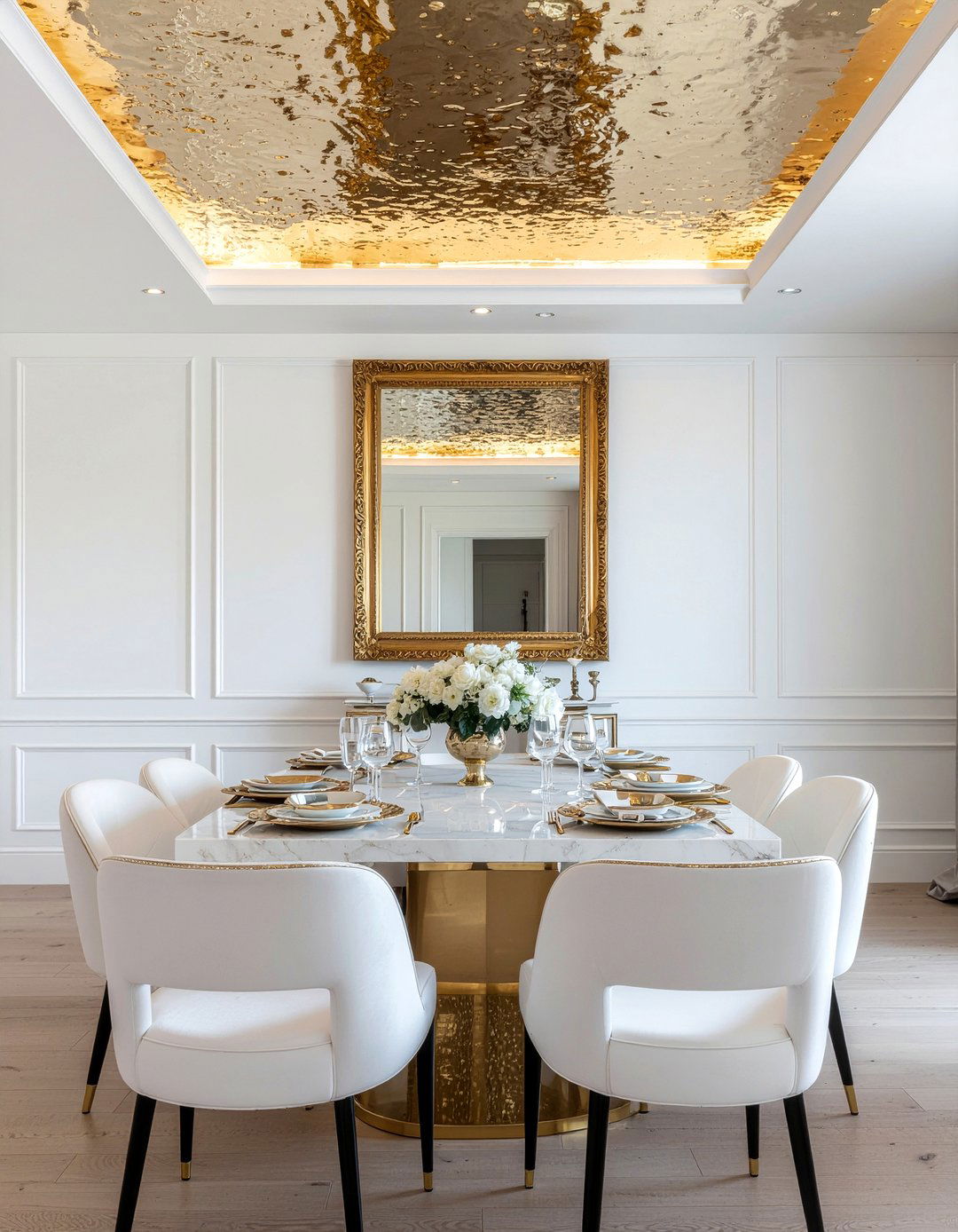 Gold accent dining room - 30 formal dining room ideas