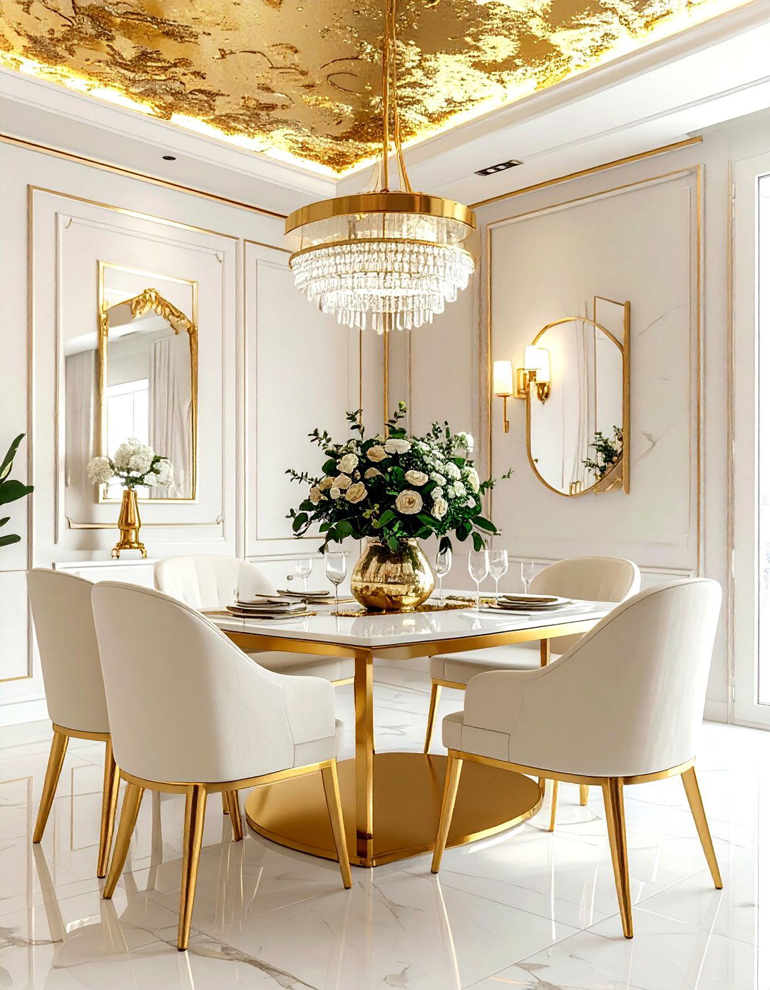 Gold accent dining room - 30 luxurious dining room ideas