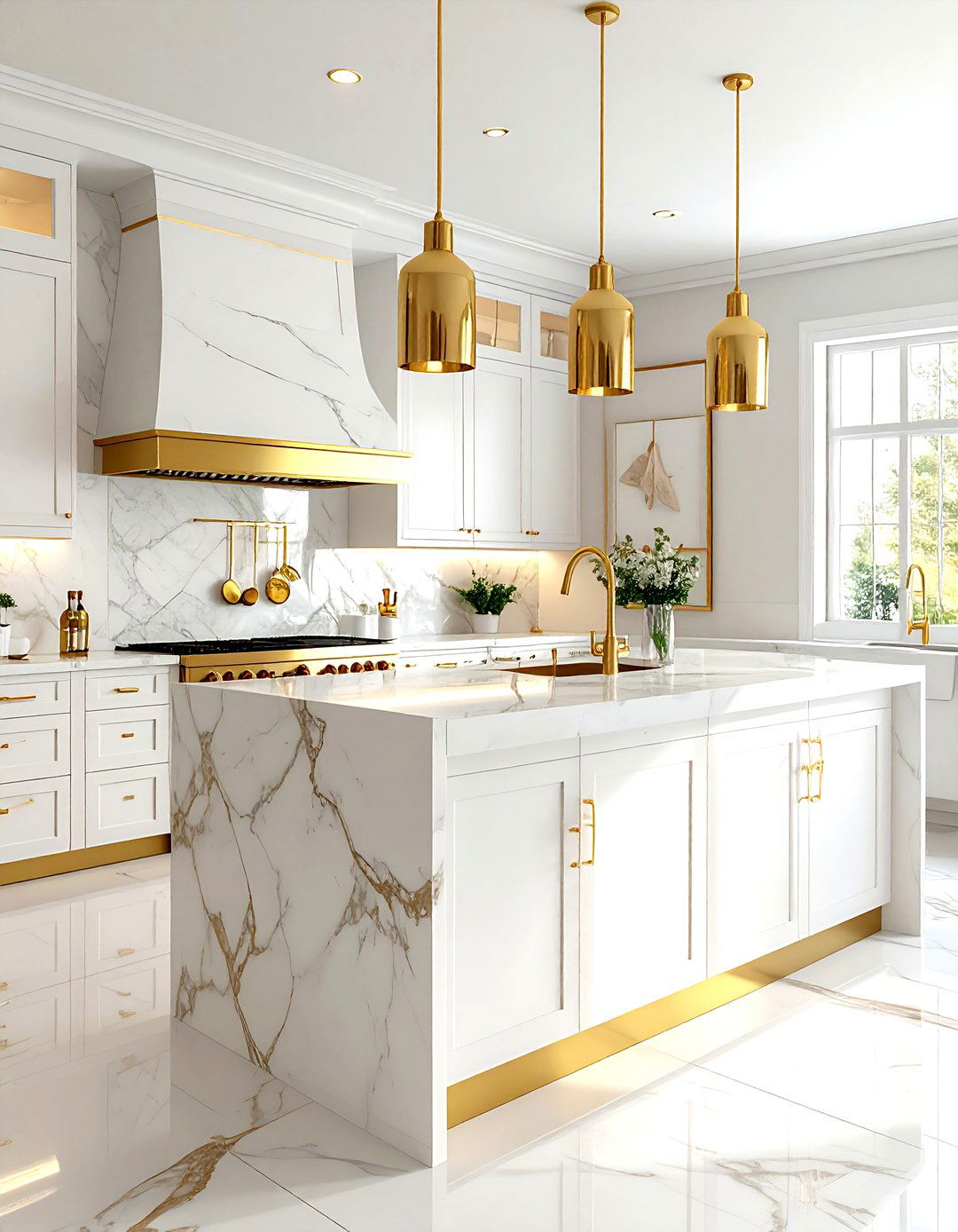Gold accent kitchen - 30 Hollywood regency kitchen ideas