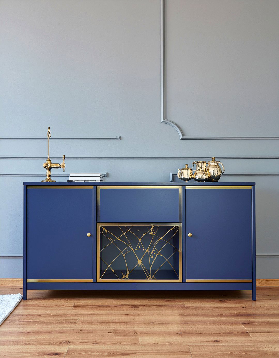 Gold accent luxury wall unit - 30 living room wall unit ideas