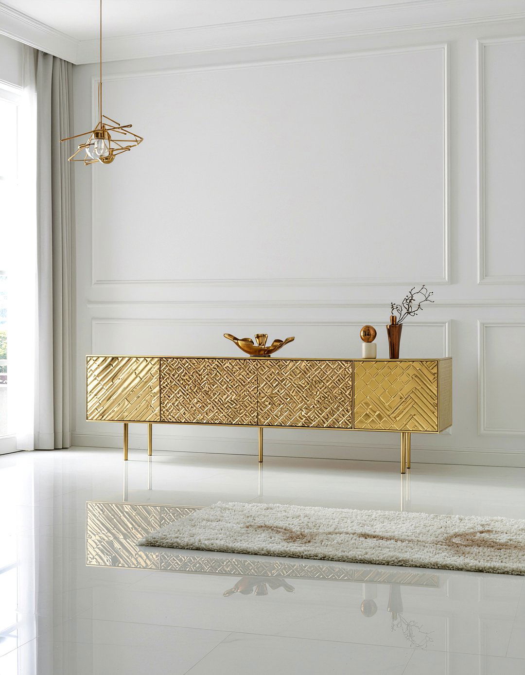 Gold accent tv stand - 30 living room tv stand ideas