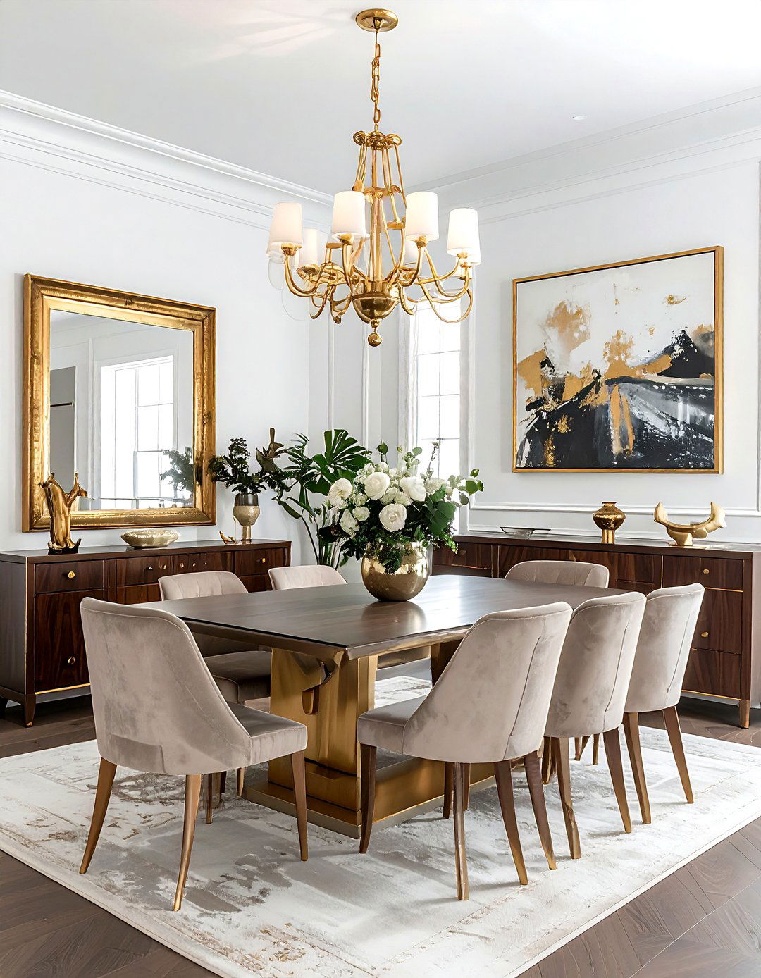 Gold accents dining room - 30 new traditional dining room ideas