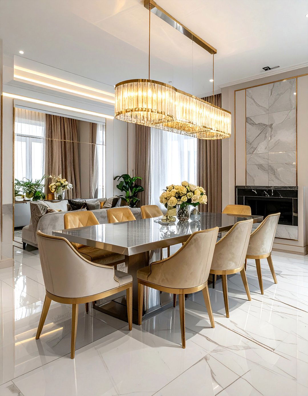 Gold and silver dining room - 30 silver accent dining room ideas