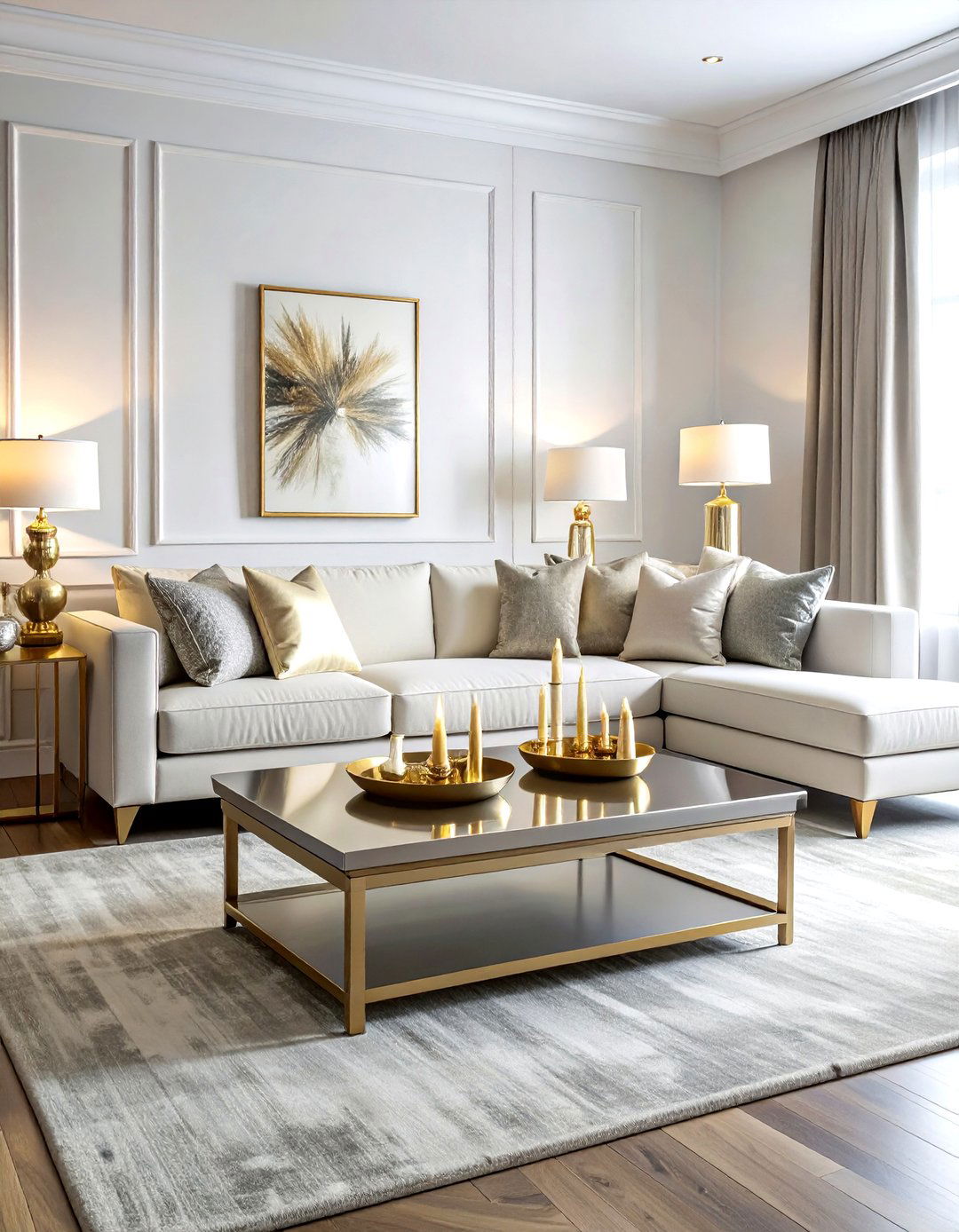 Gold and silver living room - 30 mixed metal decor ideas