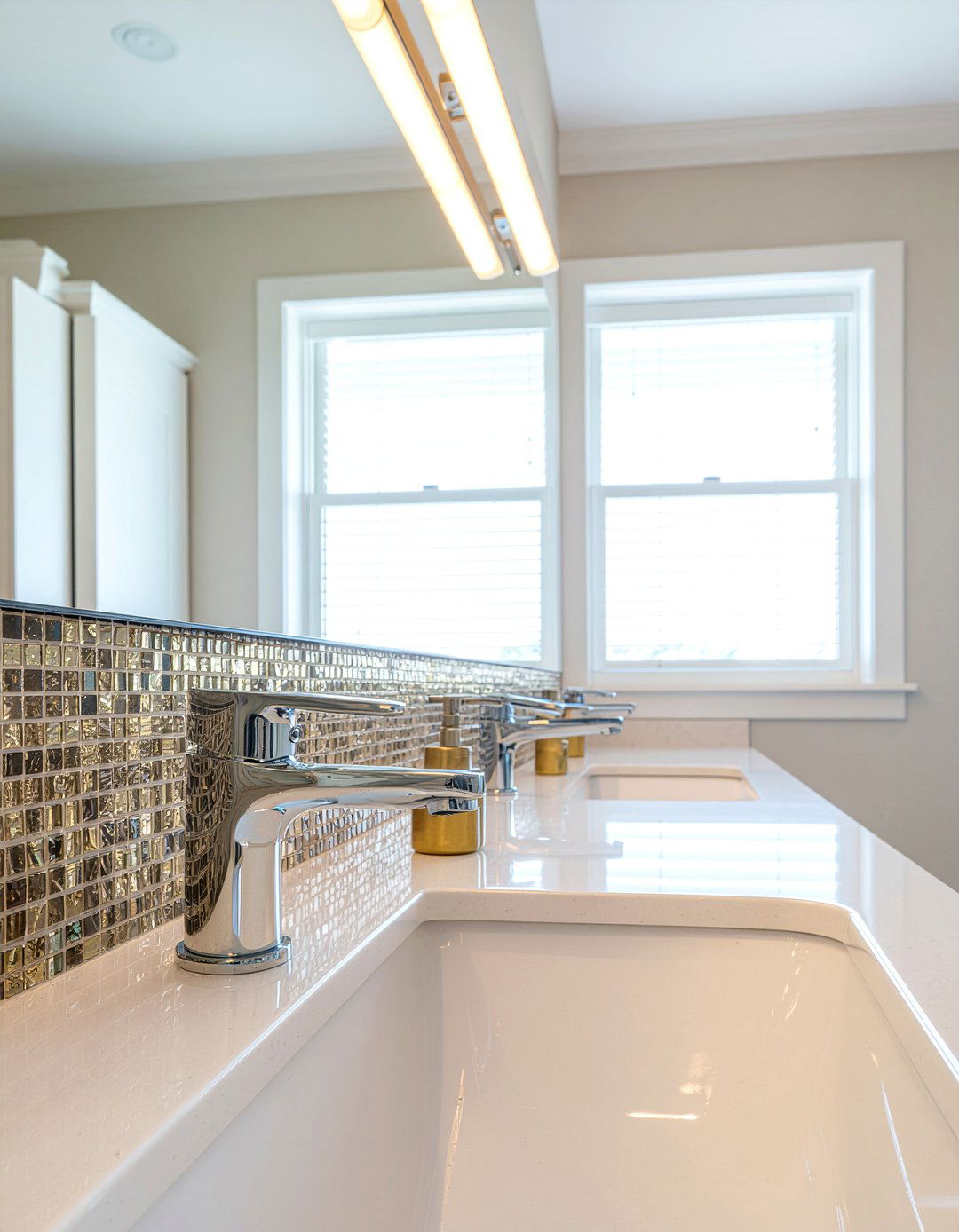 Gold and silver - 30 mixed metal bathroom ideas