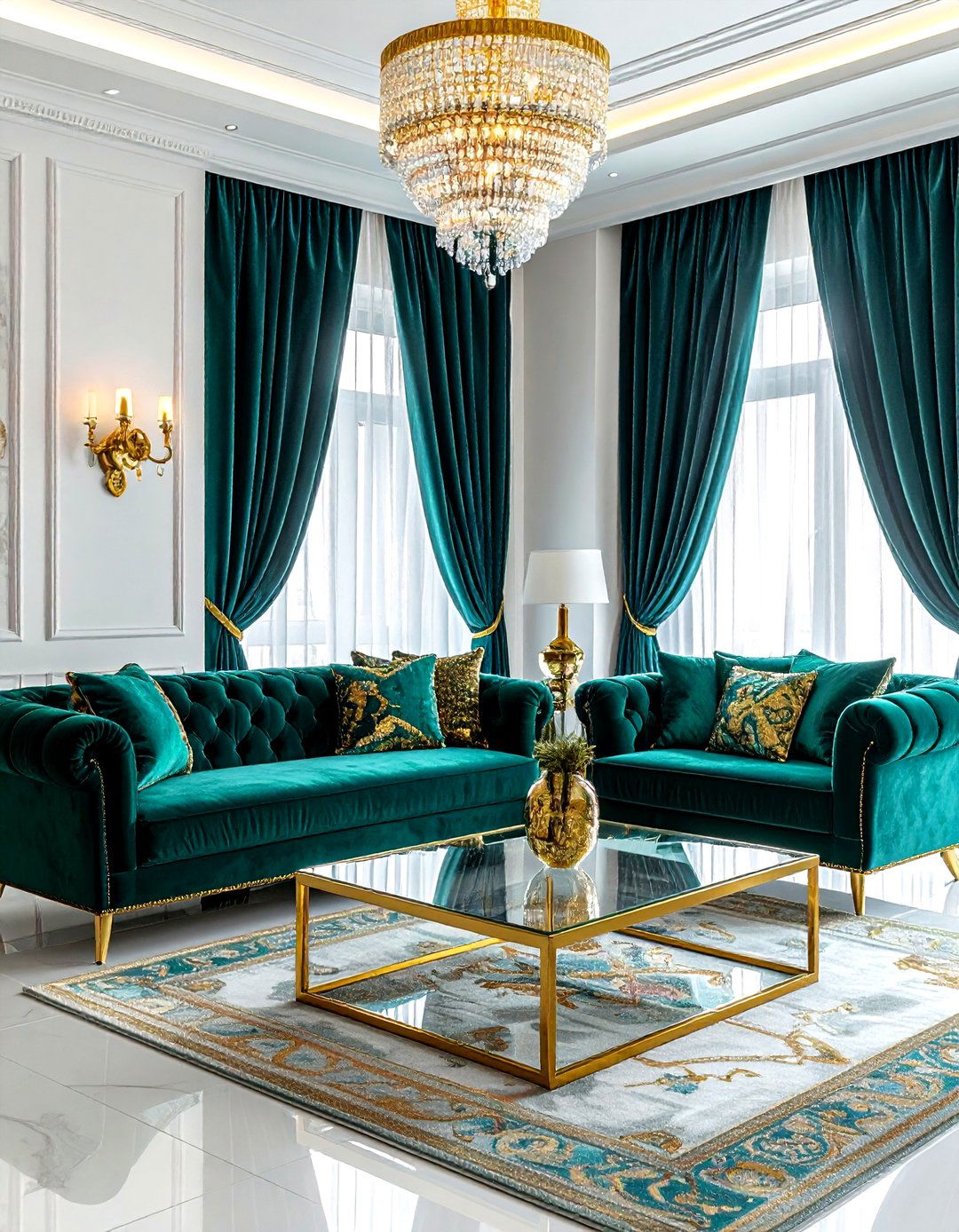 Gold and teal living room - 30 gold living room decor ideas