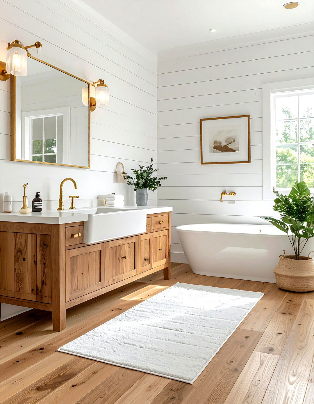Gold and white farmhouse bathroom - 30 gold and white bathroom ideas