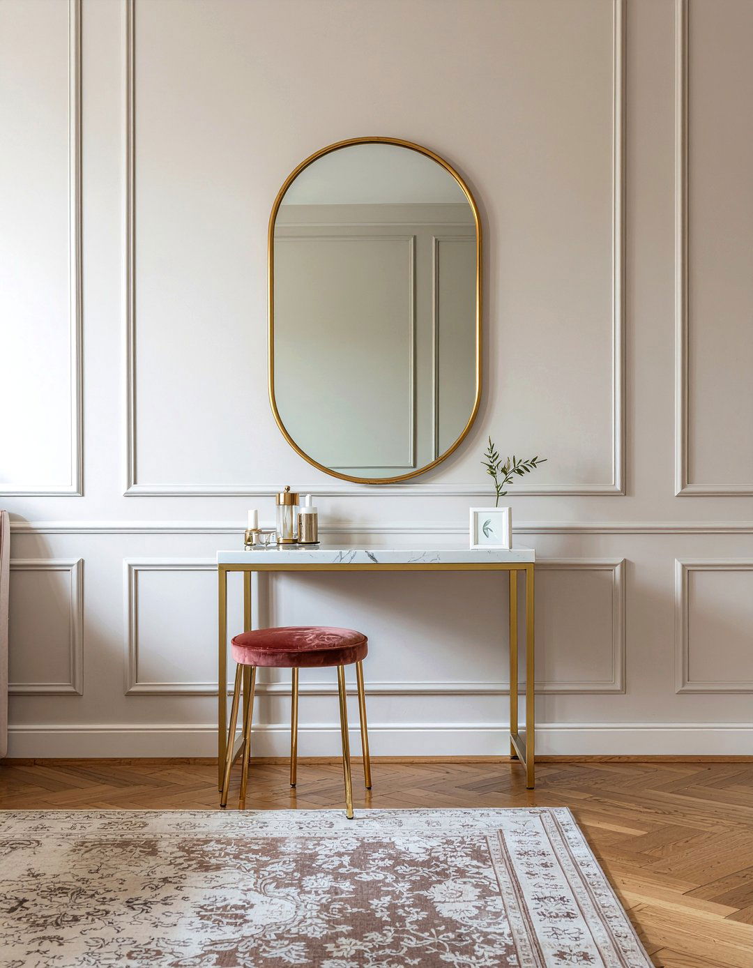 Gold arched mirror - 30 bedroom wall mirrors
