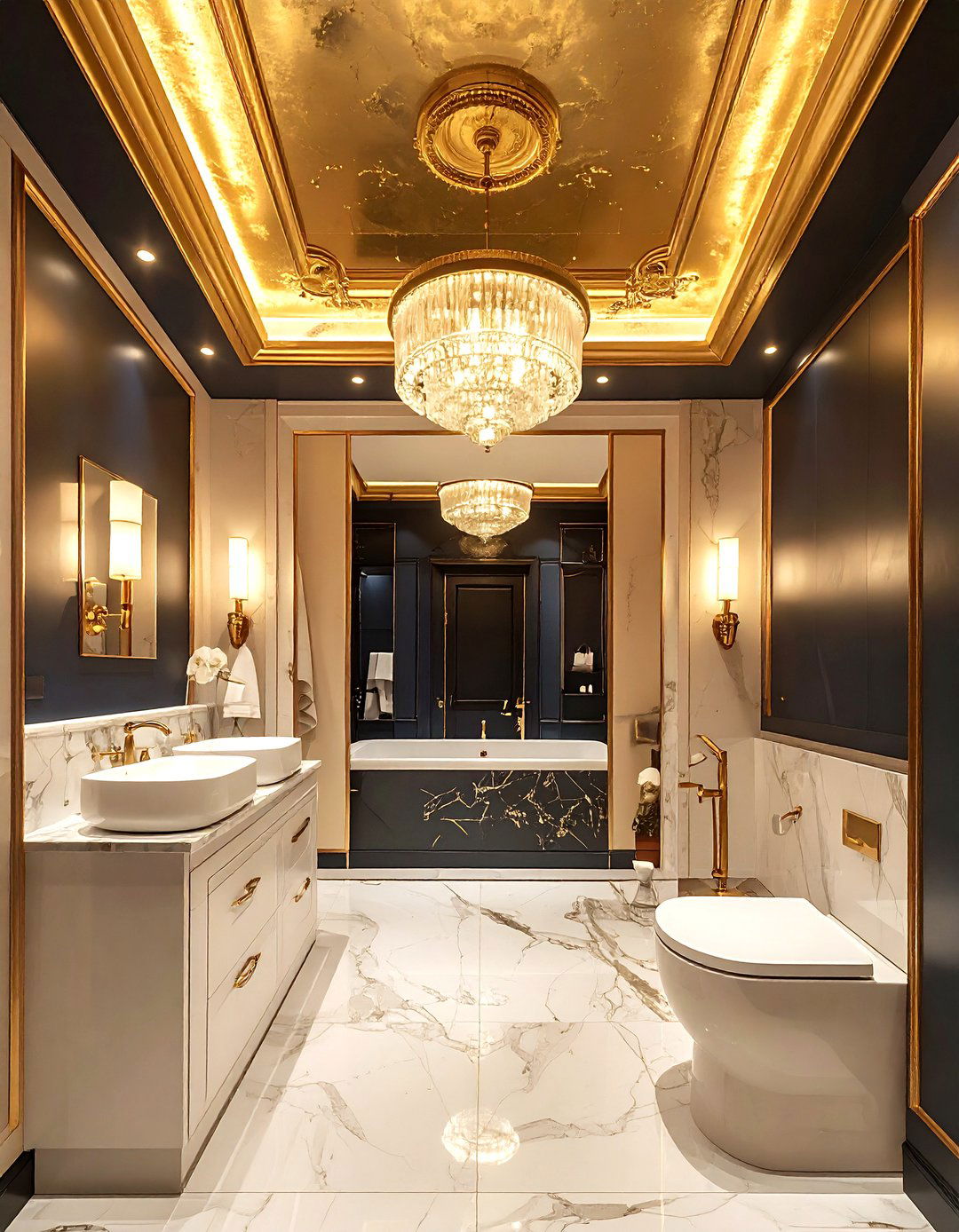 Gold bathroom ceiling - 30 bathroom ceiling design ideas