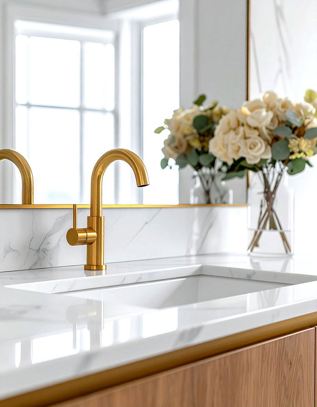 Gold bathroom faucet - 30 creative decor ideas