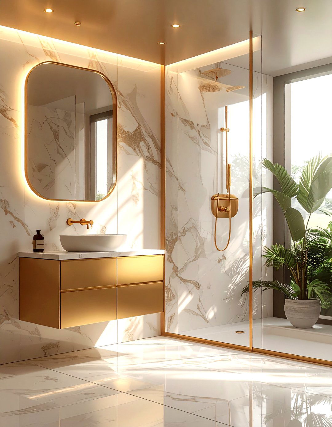 Gold bathroom fixtures - 30 bathroom update ideas