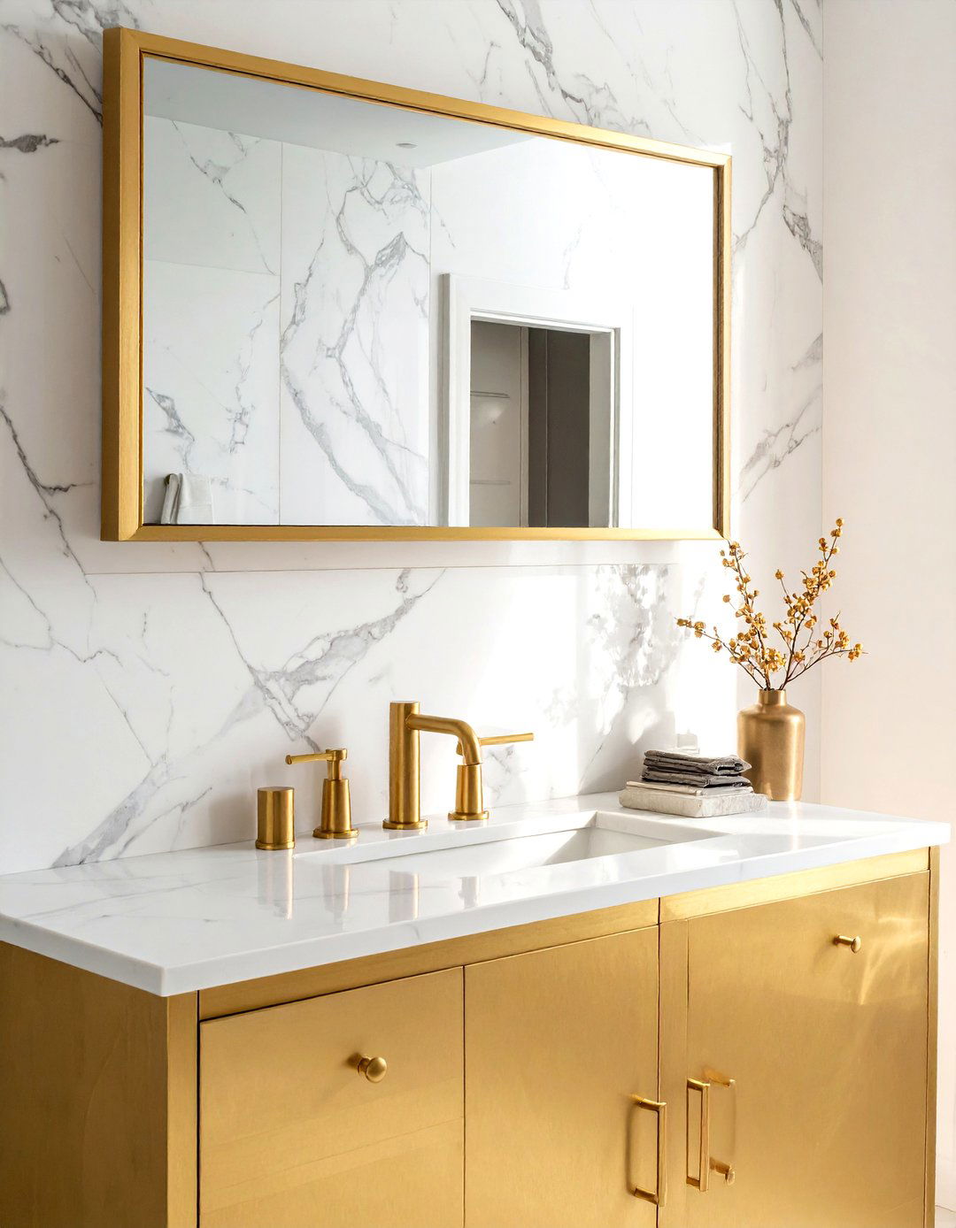 Gold bathroom fixtures - 30 bright bathroom ideas