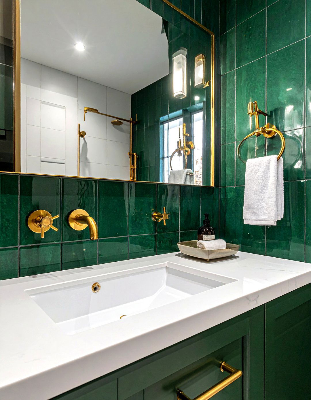 Gold bathroom hardware - 30 townhouse bathroom ideas