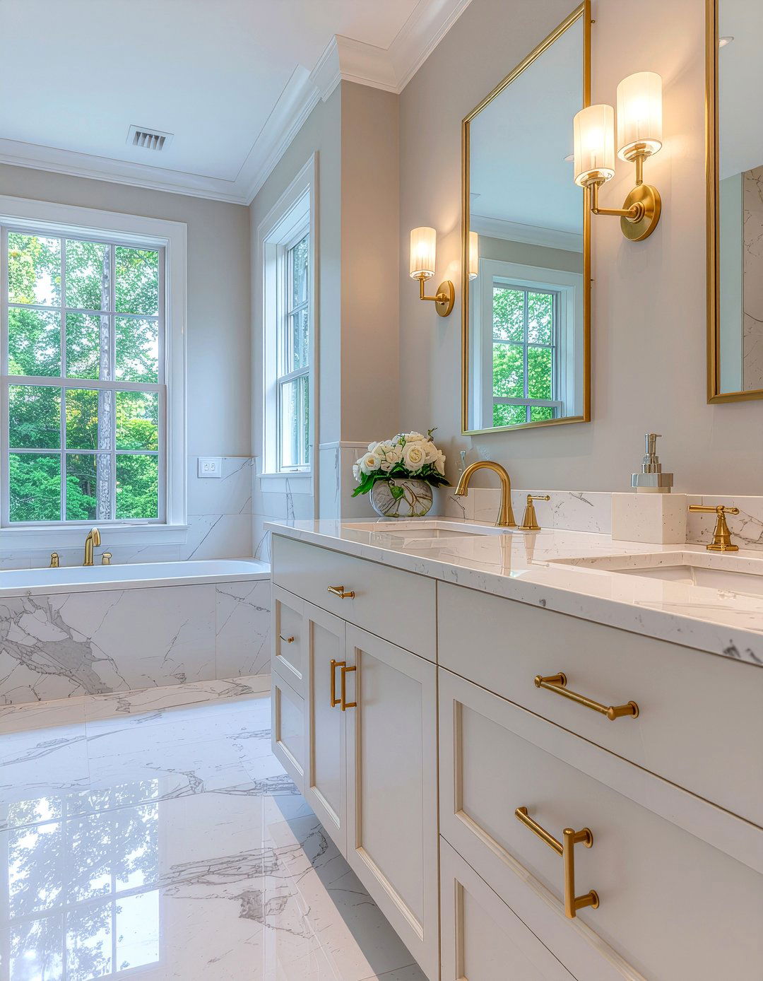 Gold bathroom hardware - 30 bathroom fixture accent ideas