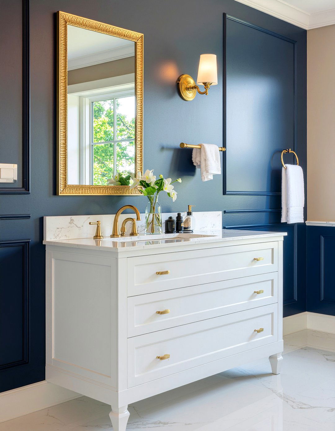 Gold bathroom hardware - 30 hotel bathroom ideas