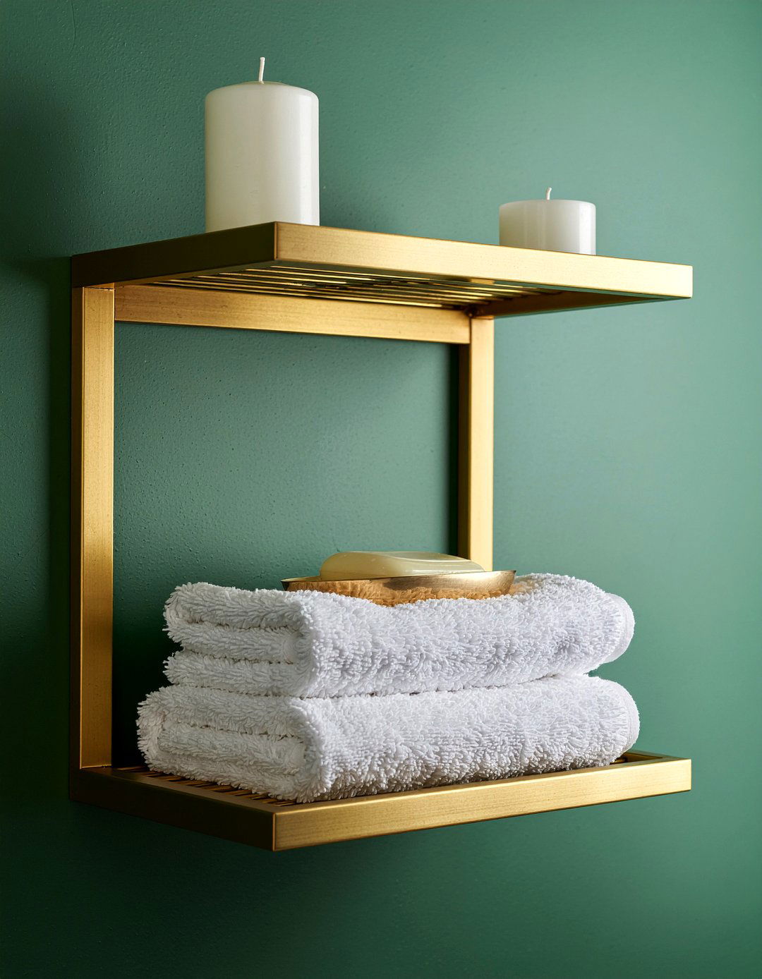 Gold bathroom shelving - 30 bathroom shelving unit ideas