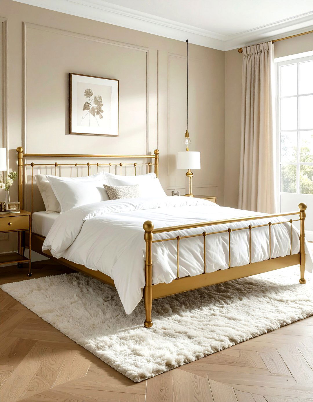 Gold bed frame bedroom - 30 gold bedroom decor ideas