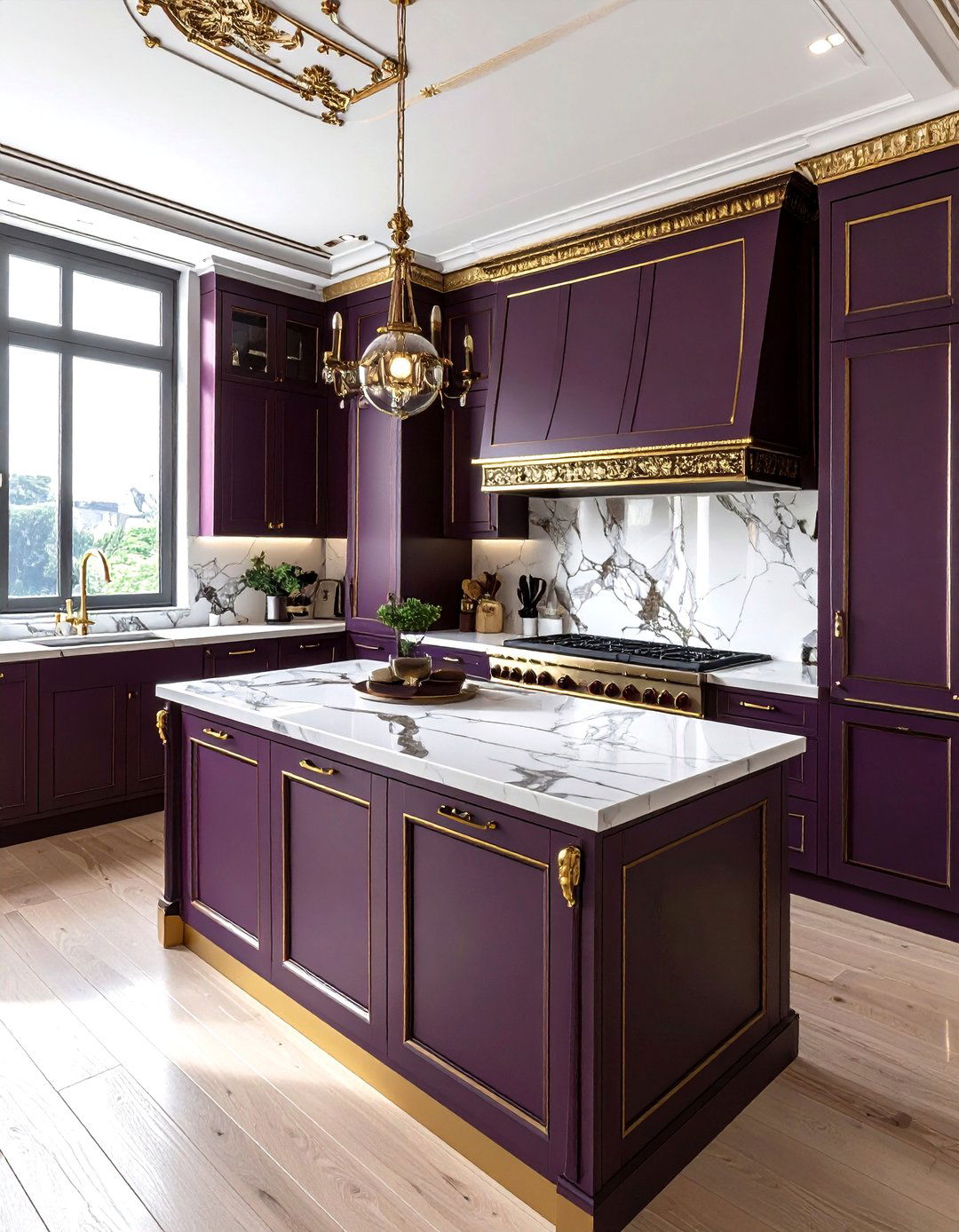 Gold cabinet accents - 30 maximalist kitchen ideas