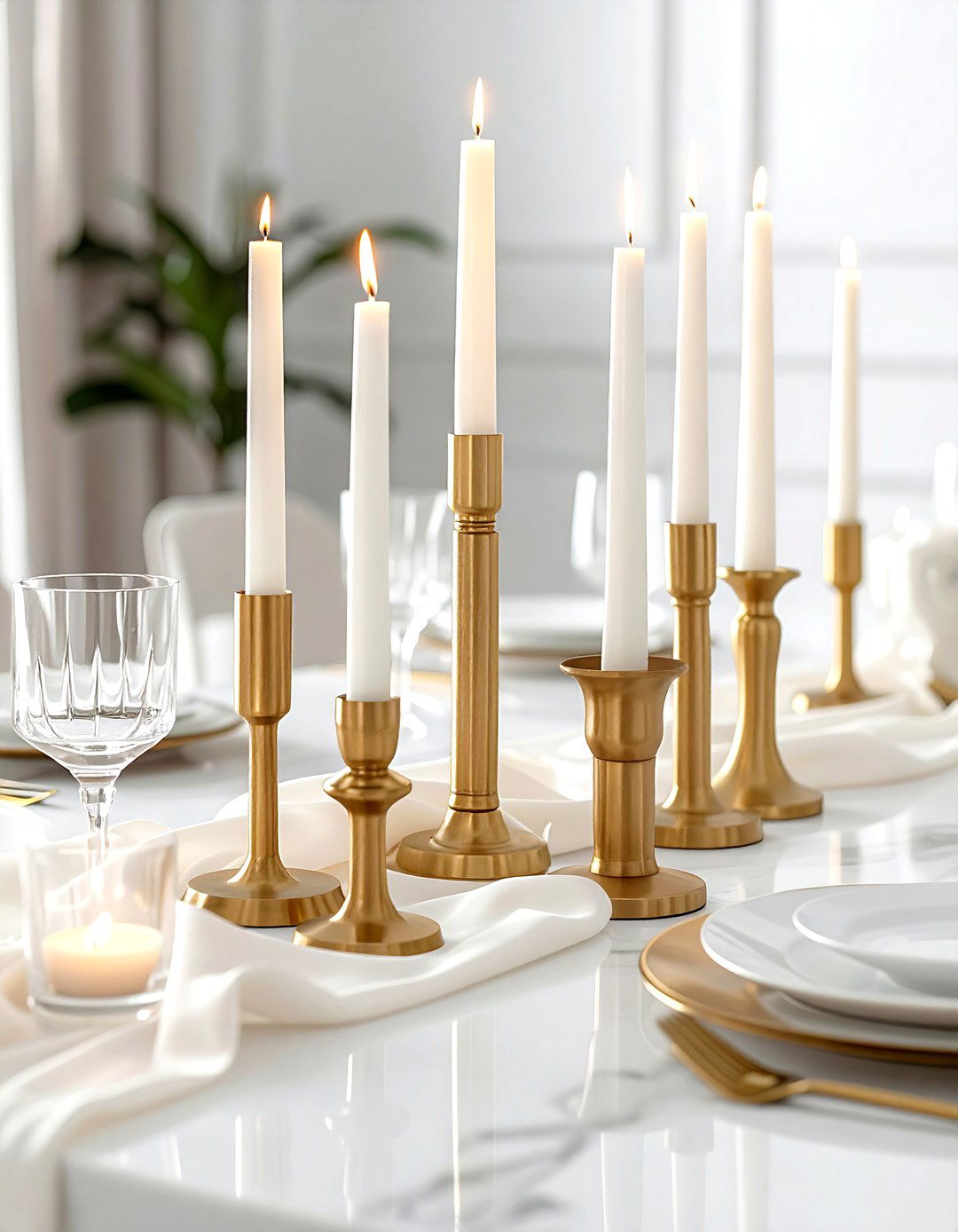 Gold candle holders - 30 easy decor ideas