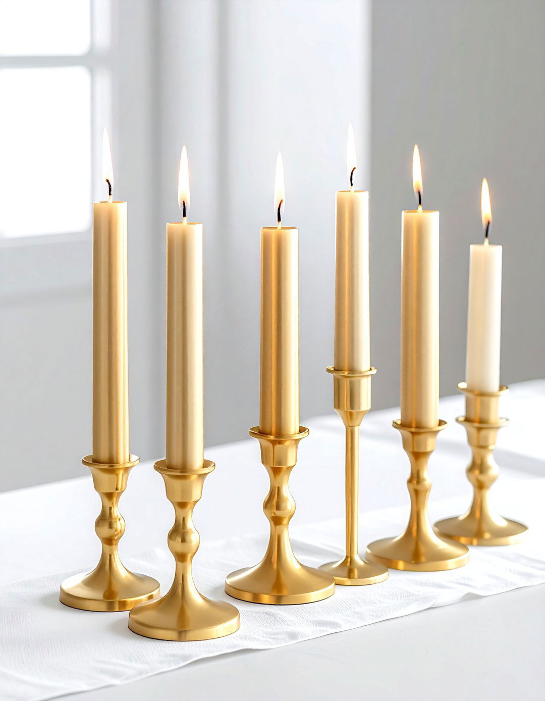 Gold candle holders - 30 gold dining room decor ideas