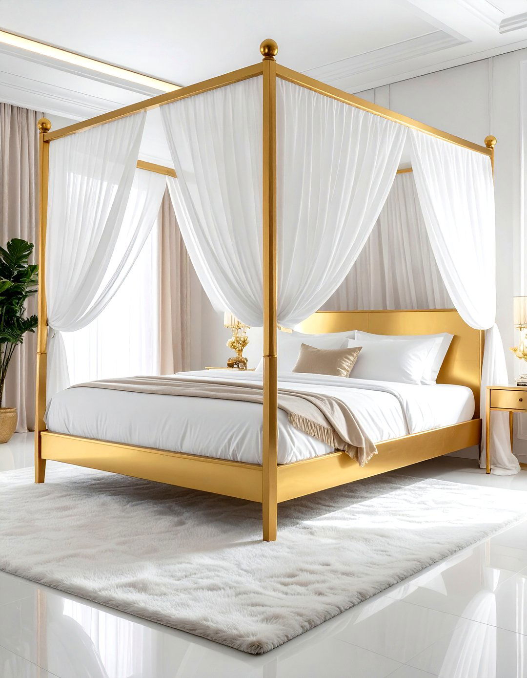 Gold canopy bed bedroom - 30 gold bedroom ideas