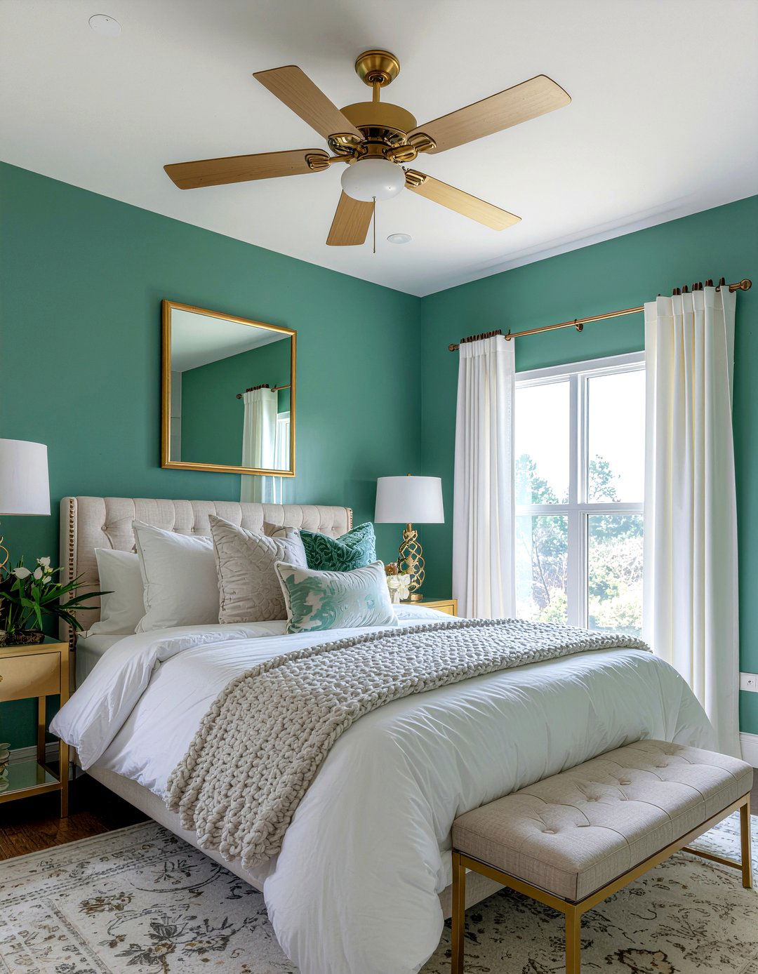 Gold ceiling fan - 30 bedroom ceiling fans